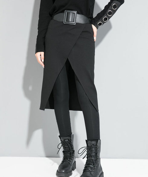 Asymmetric Wrap Skirted Leggings